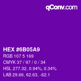 カラーコード: HEX #6B05A9 | qconv.com