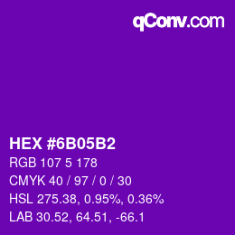 カラーコード: HEX #6B05B2 | qconv.com