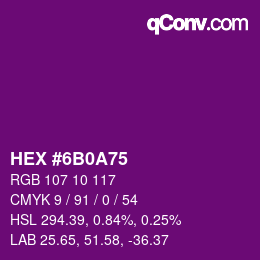 Color code: HEX #6B0A75 | qconv.com