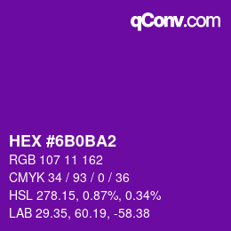 Color code: HEX #6B0BA2 | qconv.com