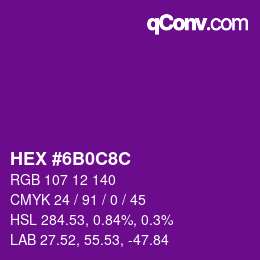 Color code: HEX #6B0C8C | qconv.com