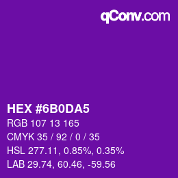 Color code: HEX #6B0DA5 | qconv.com