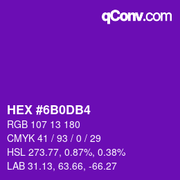 Color code: HEX #6B0DB4 | qconv.com