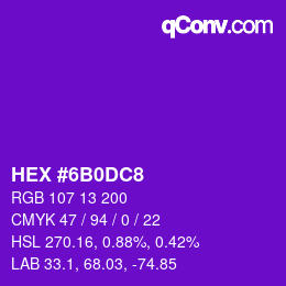 カラーコード: HEX #6B0DC8 | qconv.com