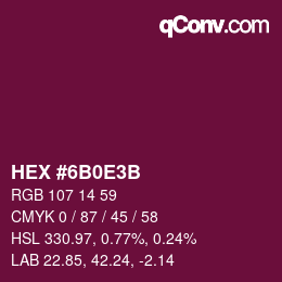 Color code: HEX #6B0E3B | qconv.com