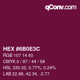 カラーコード: HEX #6B0E3C | qconv.com