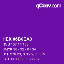 Color code: HEX #6B0EA8 | qconv.com