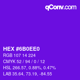 Color code: HEX #6B0EE0 | qconv.com