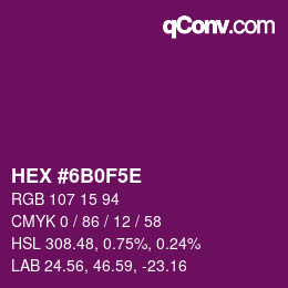 Color code: HEX #6B0F5E | qconv.com