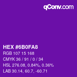 Color code: HEX #6B0FA8 | qconv.com