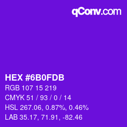 Color code: HEX #6B0FDB | qconv.com