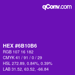 Color code: HEX #6B10B6 | qconv.com