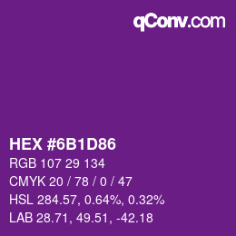 Color code: HEX #6B1D86 | qconv.com