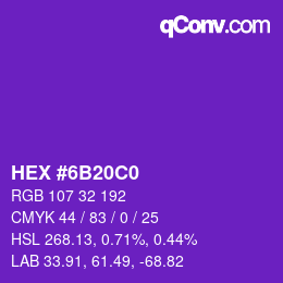 Color code: HEX #6B20C0 | qconv.com
