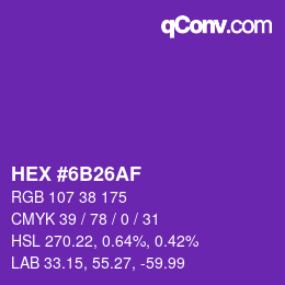 Color code: HEX #6B26AF | qconv.com