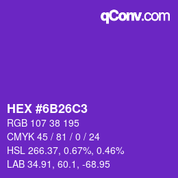 Color code: HEX #6B26C3 | qconv.com