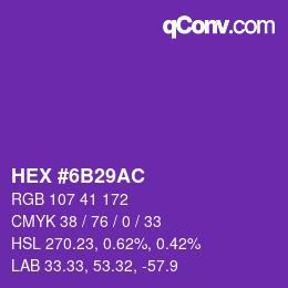 Color code: HEX #6B29AC | qconv.com