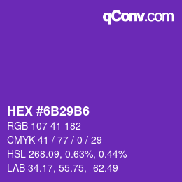 Color code: HEX #6B29B6 | qconv.com