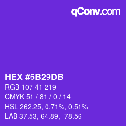 Color code: HEX #6B29DB | qconv.com