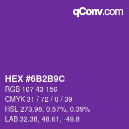 Color code: HEX #6B2B9C | qconv.com