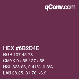 Color code: HEX #6B2D4E | qconv.com