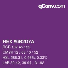 Color code: HEX #6B2D7A | qconv.com