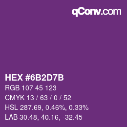 Color code: HEX #6B2D7B | qconv.com