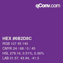 Color code: HEX #6B2D8C | qconv.com