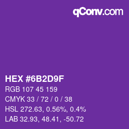 颜色代码: HEX #6B2D9F | qconv.com