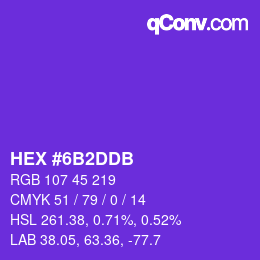 Color code: HEX #6B2DDB | qconv.com