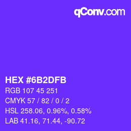 Color code: HEX #6B2DFB | qconv.com
