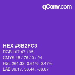 Color code: HEX #6B2FC3 | qconv.com