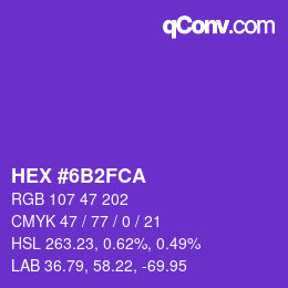 Color code: HEX #6B2FCA | qconv.com
