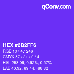 Color code: HEX #6B2FF6 | qconv.com