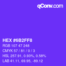 Color code: HEX #6B2FF8 | qconv.com