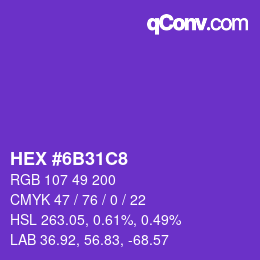 Color code: HEX #6B31C8 | qconv.com