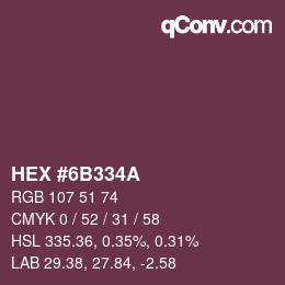 Color code: HEX #6B334A | qconv.com