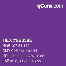 Color code: HEX #6B338E | qconv.com