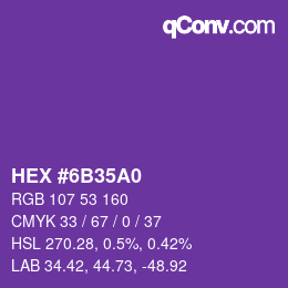 Color code: HEX #6B35A0 | qconv.com