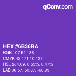 Color code: HEX #6B36BA | qconv.com