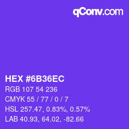 Color code: HEX #6B36EC | qconv.com