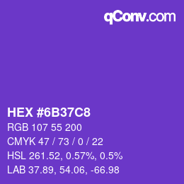 Color code: HEX #6B37C8 | qconv.com