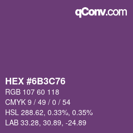 Color code: HEX #6B3C76 | qconv.com