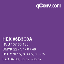 Color code: HEX #6B3C8A | qconv.com