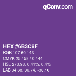 カラーコード: HEX #6B3C8F | qconv.com