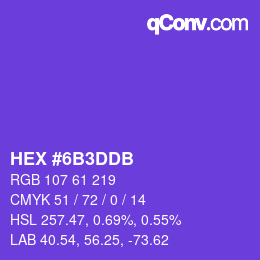 Color code: HEX #6B3DDB | qconv.com
