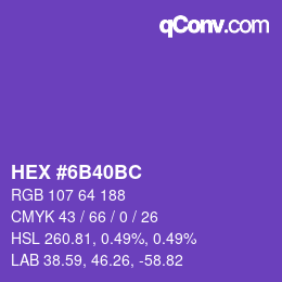 Color code: HEX #6B40BC | qconv.com