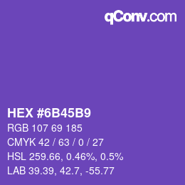 Color code: HEX #6B45B9 | qconv.com