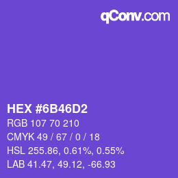 Color code: HEX #6B46D2 | qconv.com