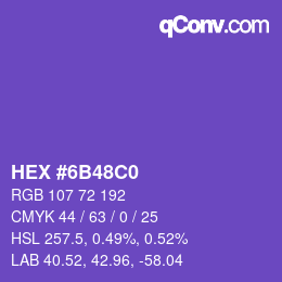 Color code: HEX #6B48C0 | qconv.com